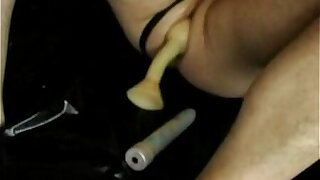 Creampie with sextoys & huge anal balls