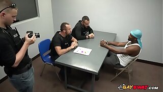 Black Big Cock gets hard by looking at these Gay Jocks Officers.
